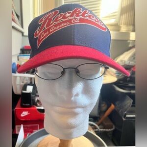 Young & Reckless Y2K Vintage Blue & Red OG Snapback Cap Y&R Los Angeles, CA Hat
